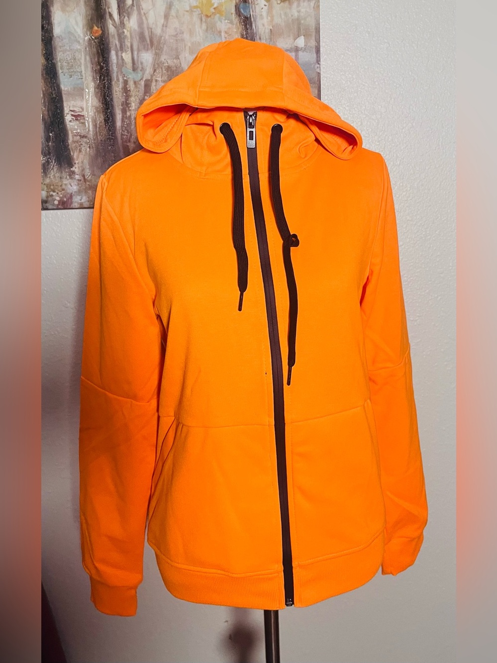 Reflessi Luxury Set Bright Orange Hooded Zip-Up Jacket and Pants